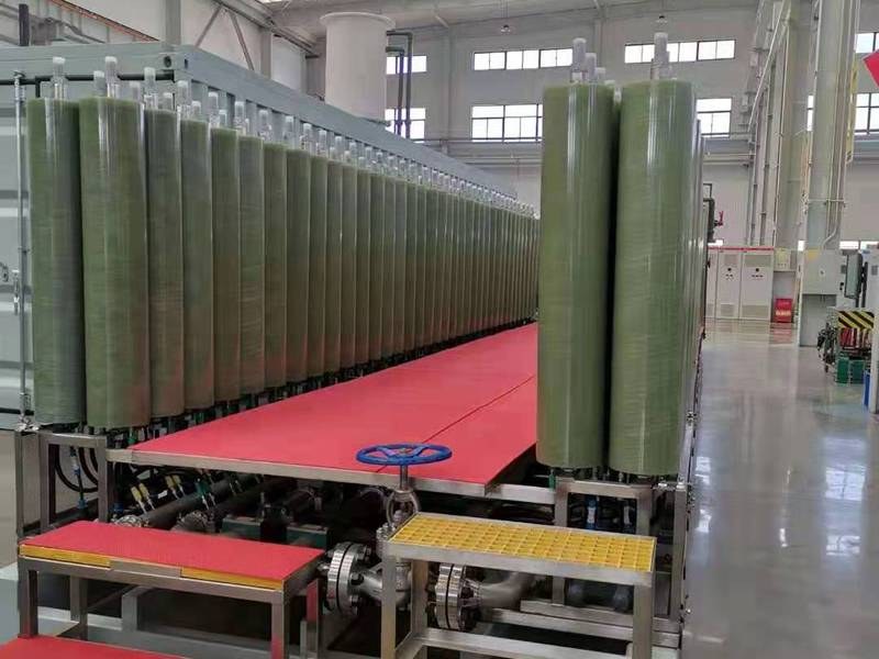 Cheng Da Winder DTRO FRP membrane housing for landfill leachate treatment.